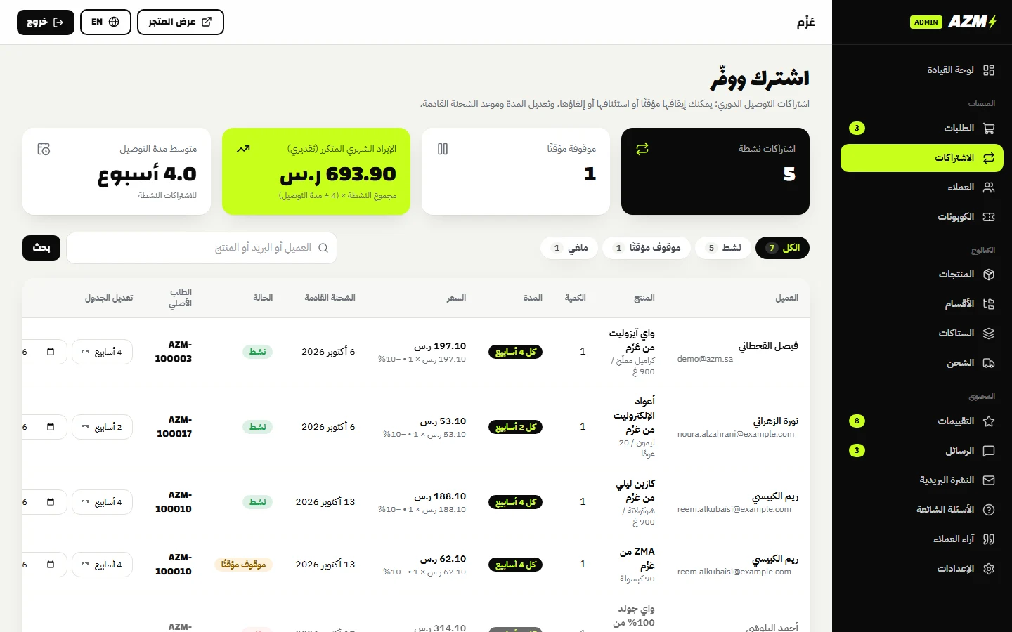 إدارة اشتراكات «اشترك ووفّر»